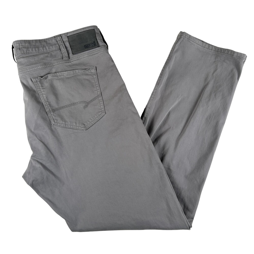 Mavi Jeans Mens 40x34 Charcoal Gray Regular Straight Denim Zip Fly Pockets